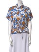 Stine Goya Floral Print Short Sleeve Button-Up Top