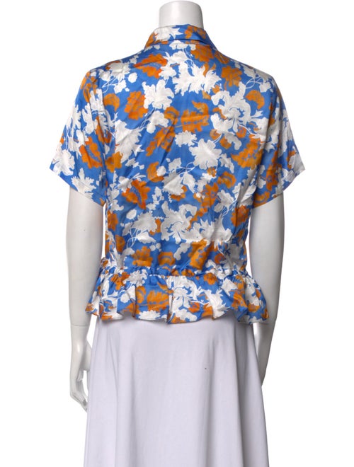 Stine Goya Floral Print Short Sleeve Button-Up Top