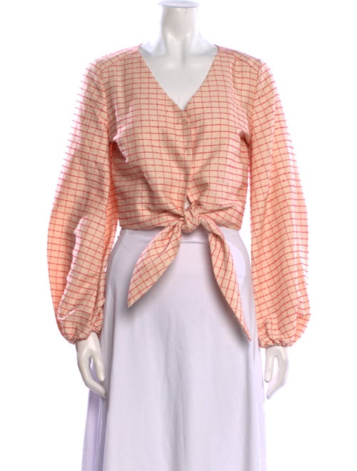 Stine Goya Tie-Dye Print V-Neck Crop Top