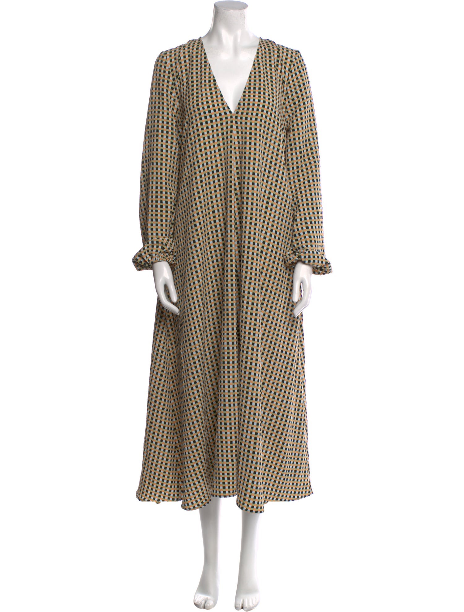 Stine Goya Plaid Print Long Dress