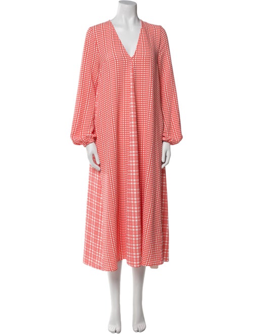 Stine Goya Plaid Print Midi Length Dress