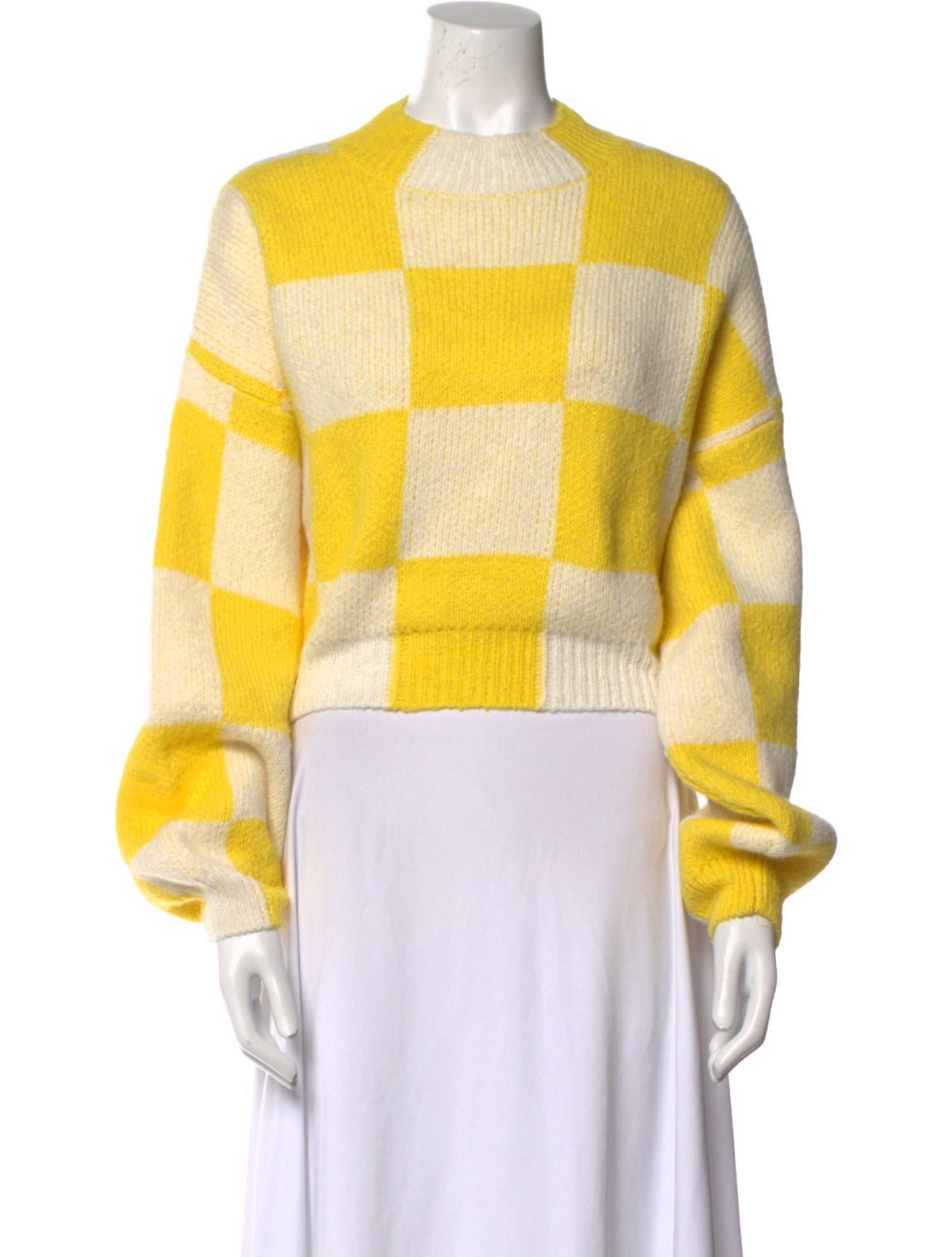 Stine Goya Plaid Print Crew Neck Sweater