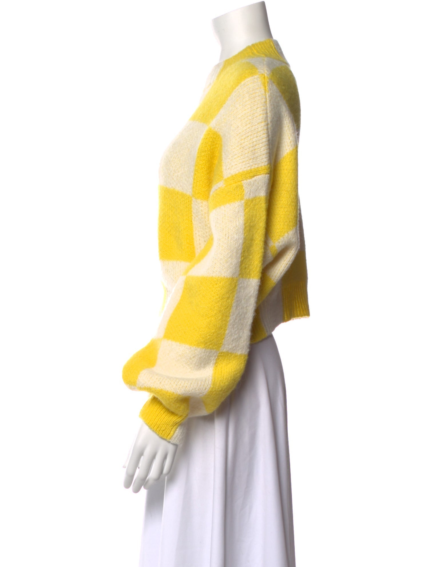 Stine Goya Plaid Print Crew Neck Sweater