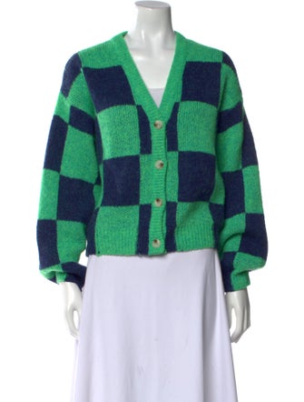 Stine Goya Plaid Print V-Neck Sweater