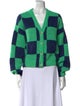 Stine Goya Plaid Print V-Neck Sweater