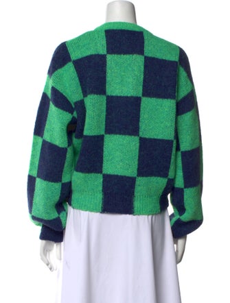 Stine Goya Plaid Print V-Neck Sweater