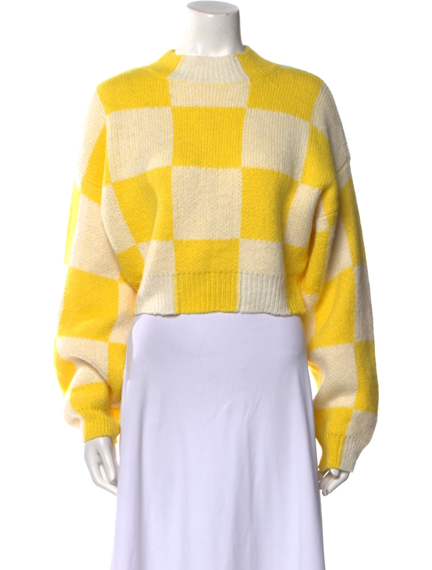 Stine Goya Plaid Print Crew Neck Sweater