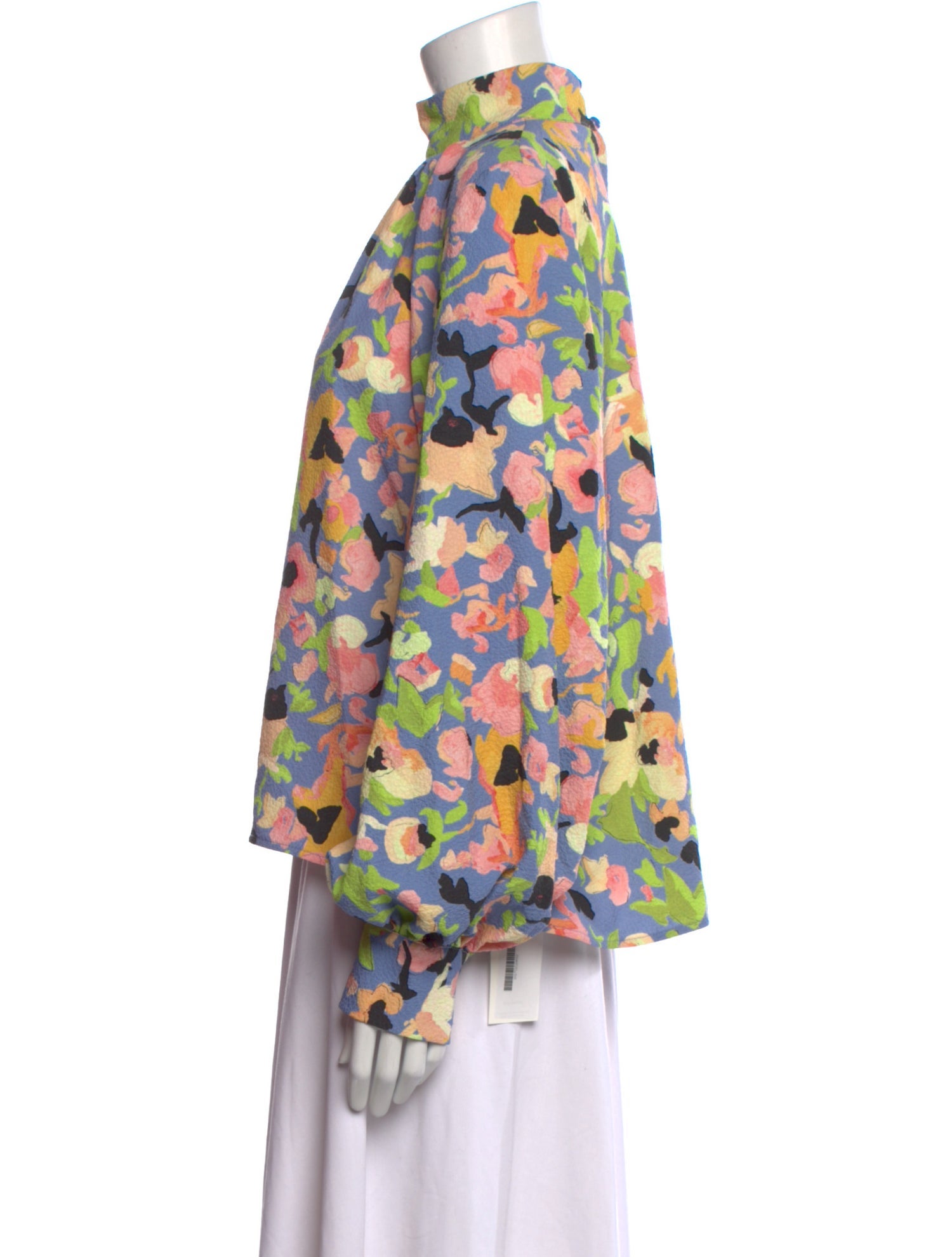 Stine Goya Floral Print Mock Neck Blouse