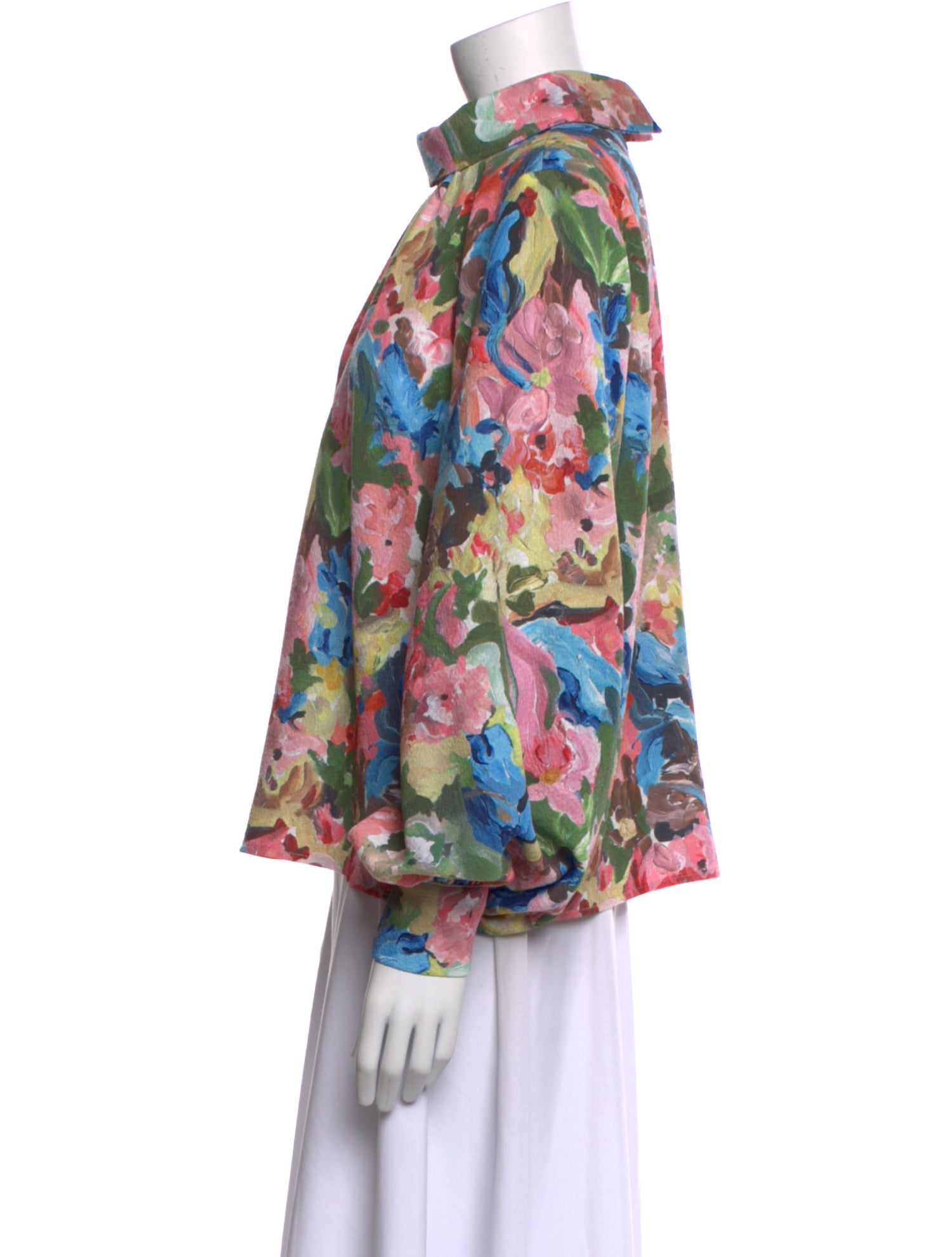 Stine Goya Floral Print Mock Neck Blouse