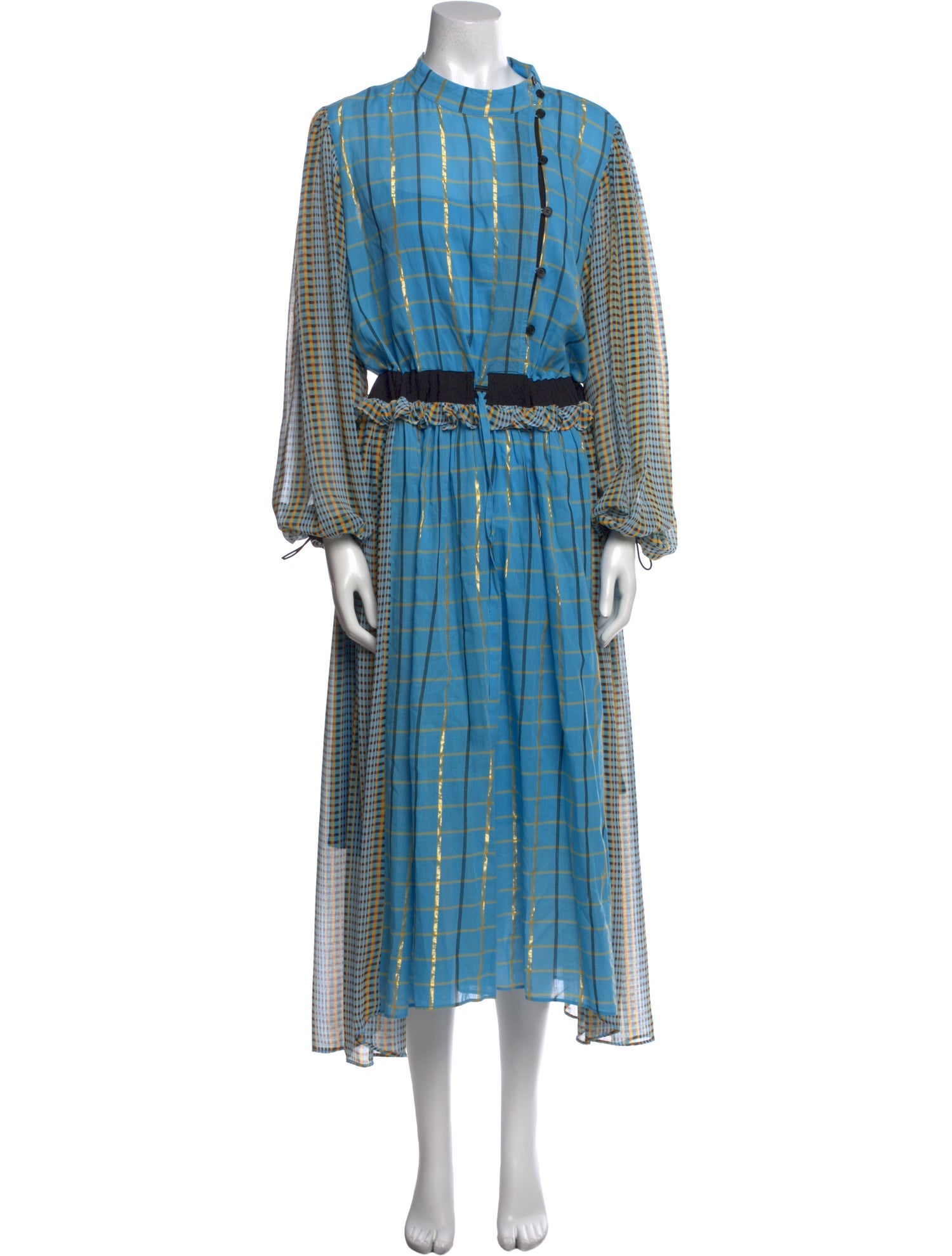 Stine Goya Plaid Print Long Dress