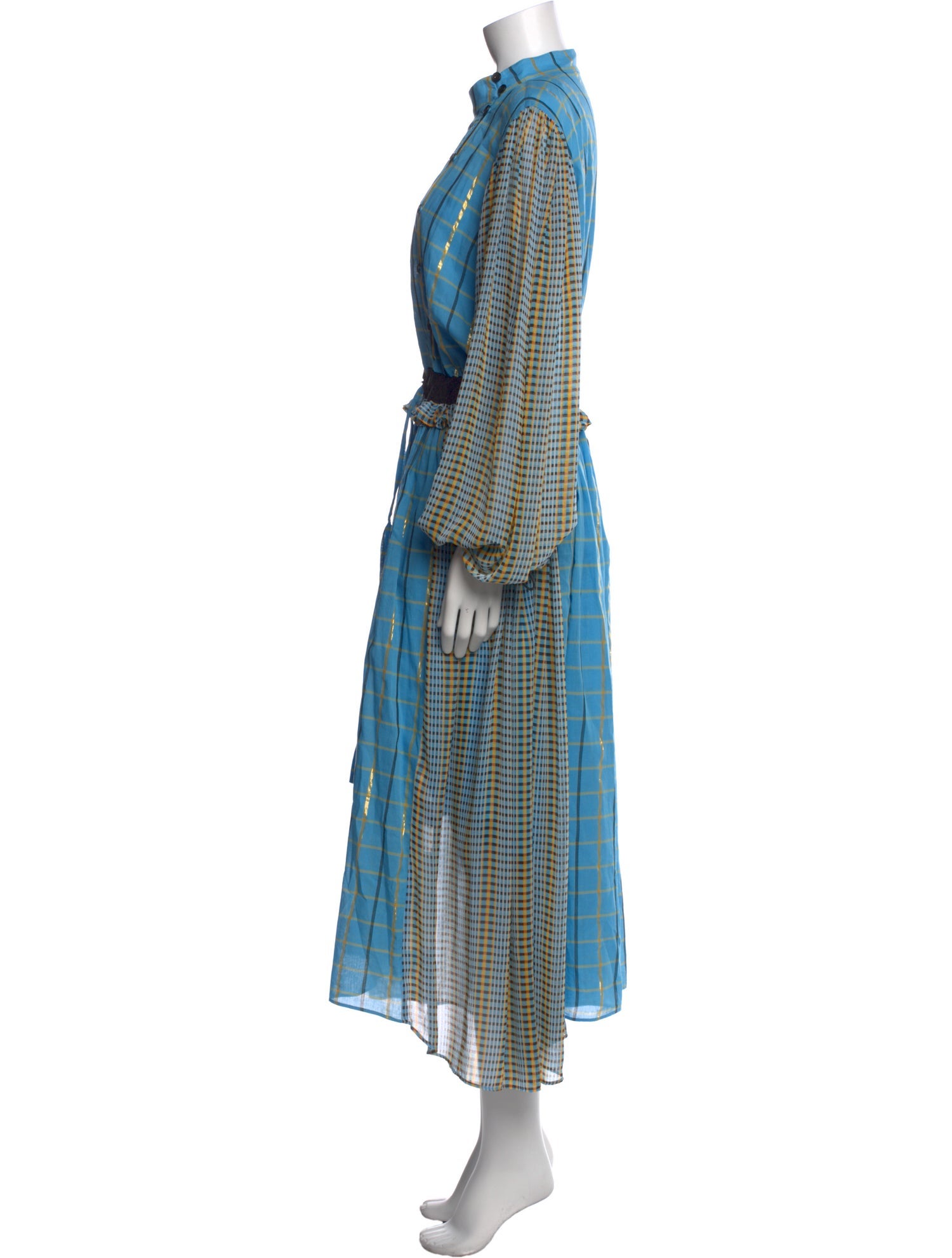 Stine Goya Plaid Print Long Dress
