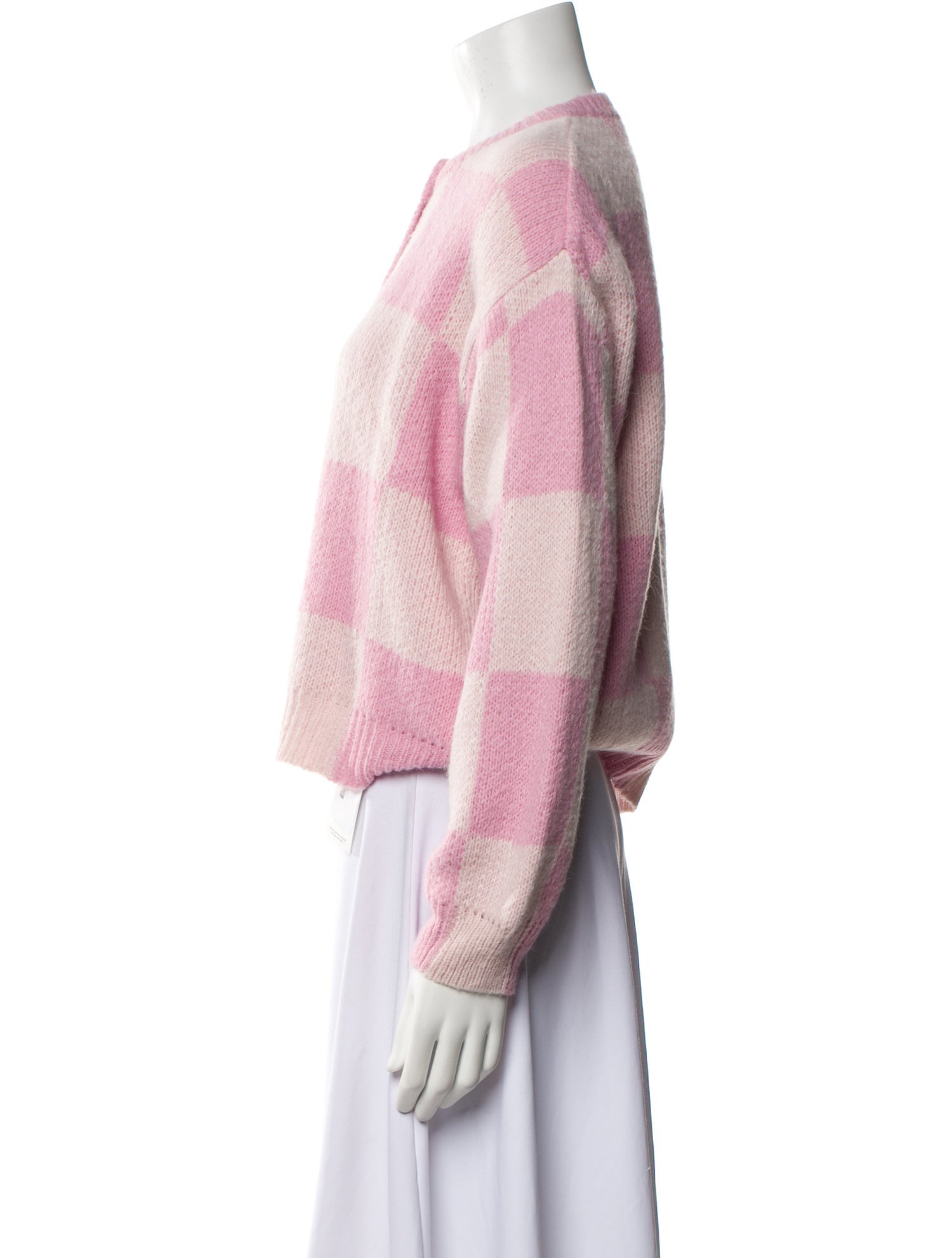 Stine Goya Plaid Print Crew Neck Sweater