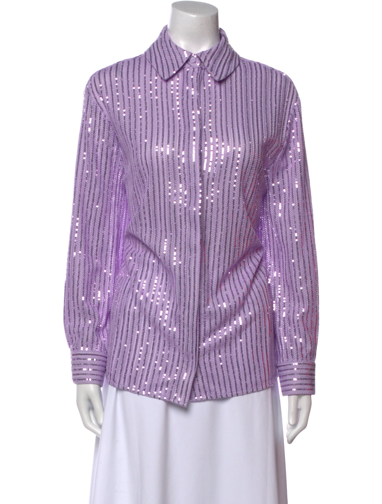 Stine Goya Striped Long Sleeve Button-Up Top