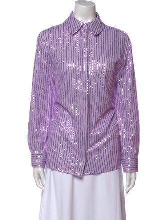 Stine Goya Striped Long Sleeve Button-Up Top