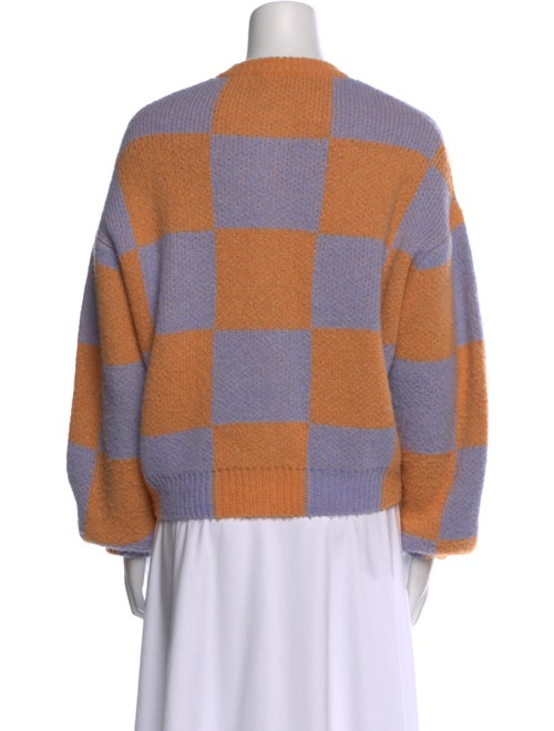 Stine Goya Plaid Print Crew Neck Sweater