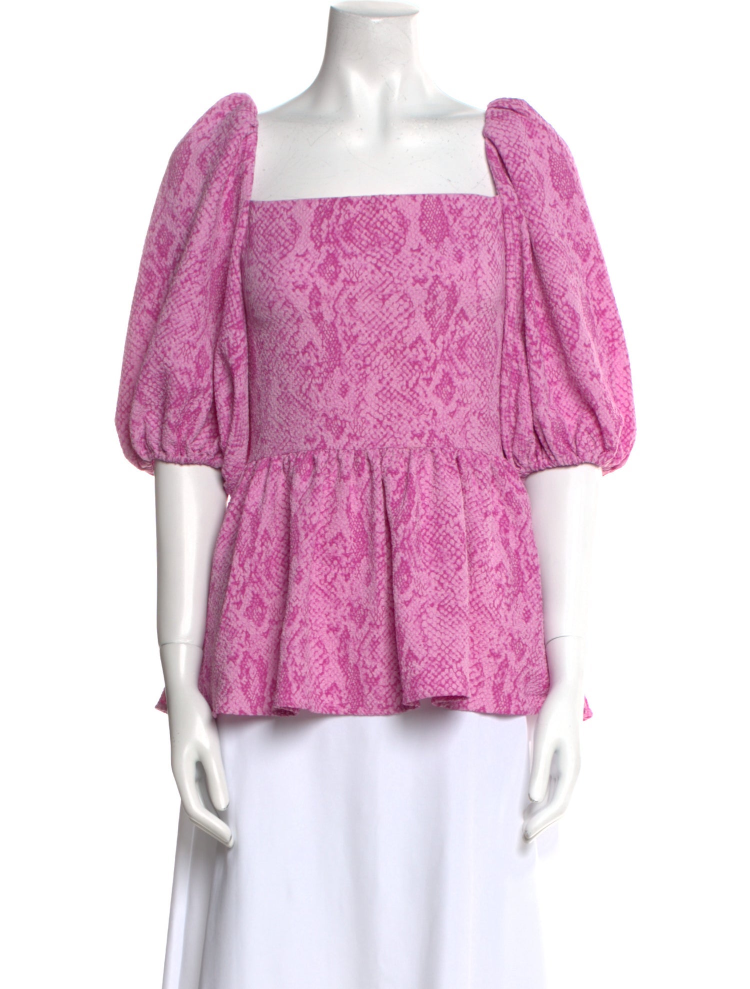 Stine Goya Animal Print Square Neckline Blouse