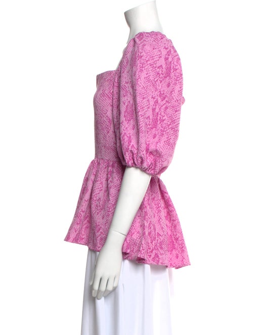 Stine Goya Animal Print Square Neckline Blouse