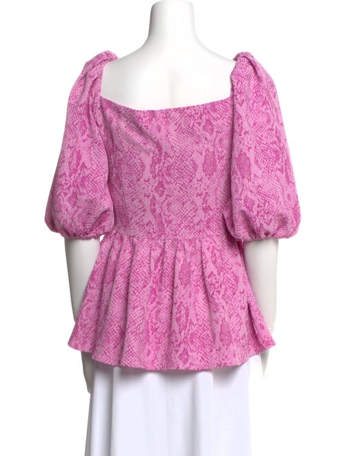 Stine Goya Animal Print Square Neckline Blouse