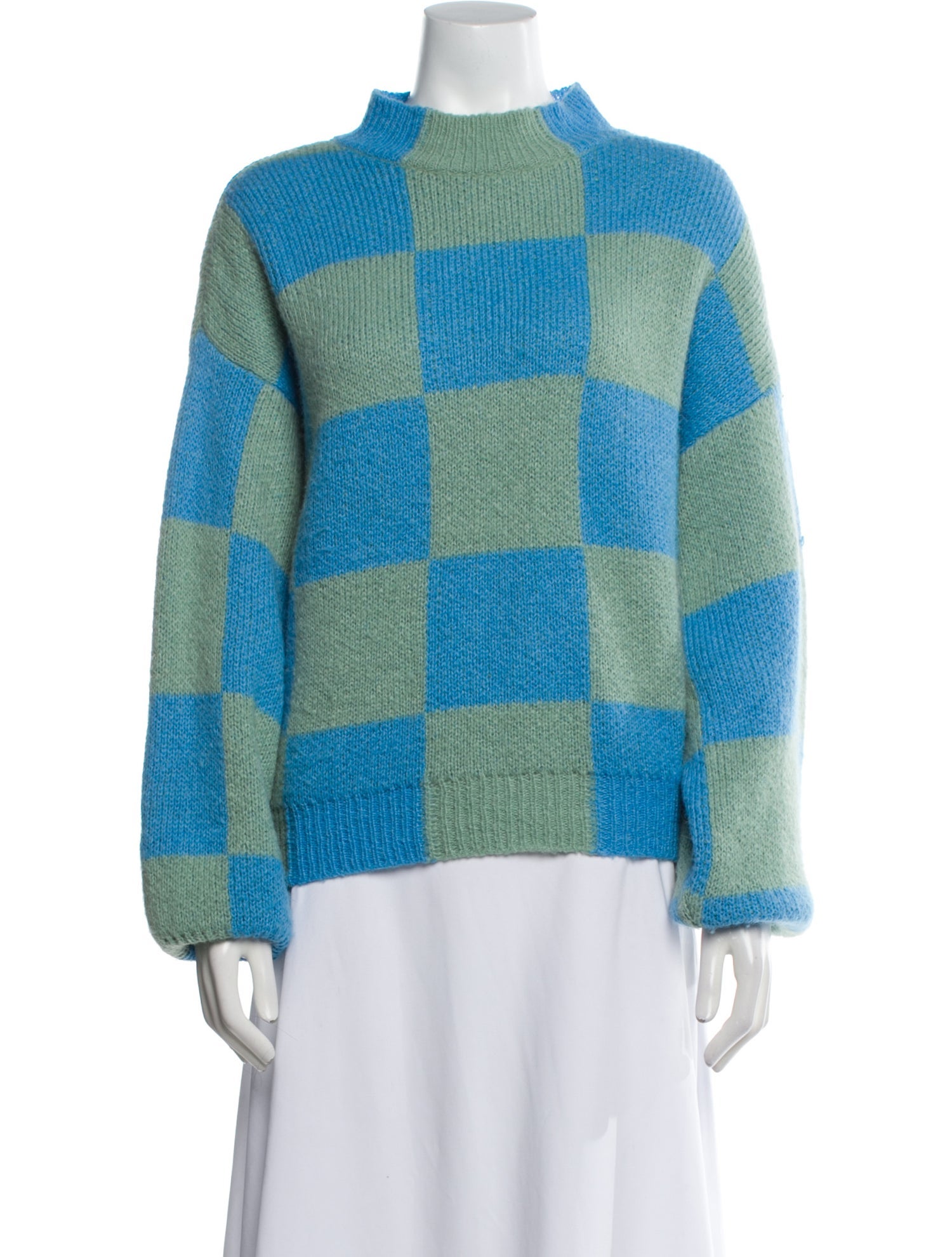 Stine Goya Colorblock Pattern Mock Neck Sweater
