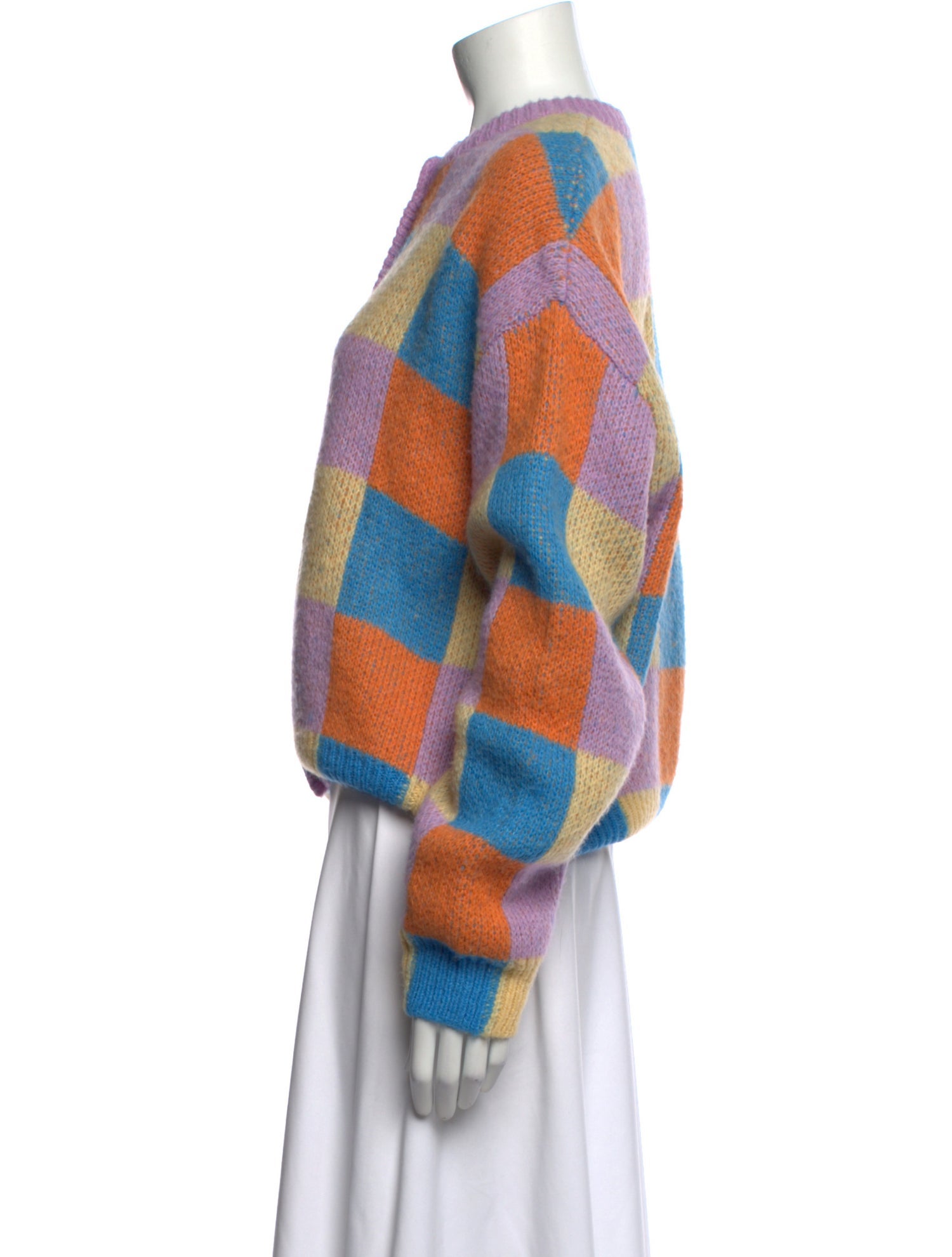 Stine Goya Plaid Print Crew Neck Sweatshirt