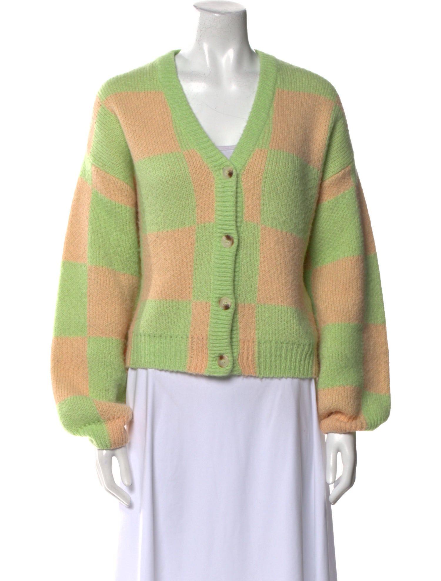 Stine Goya Alpaca Plaid Print Button-Up Top