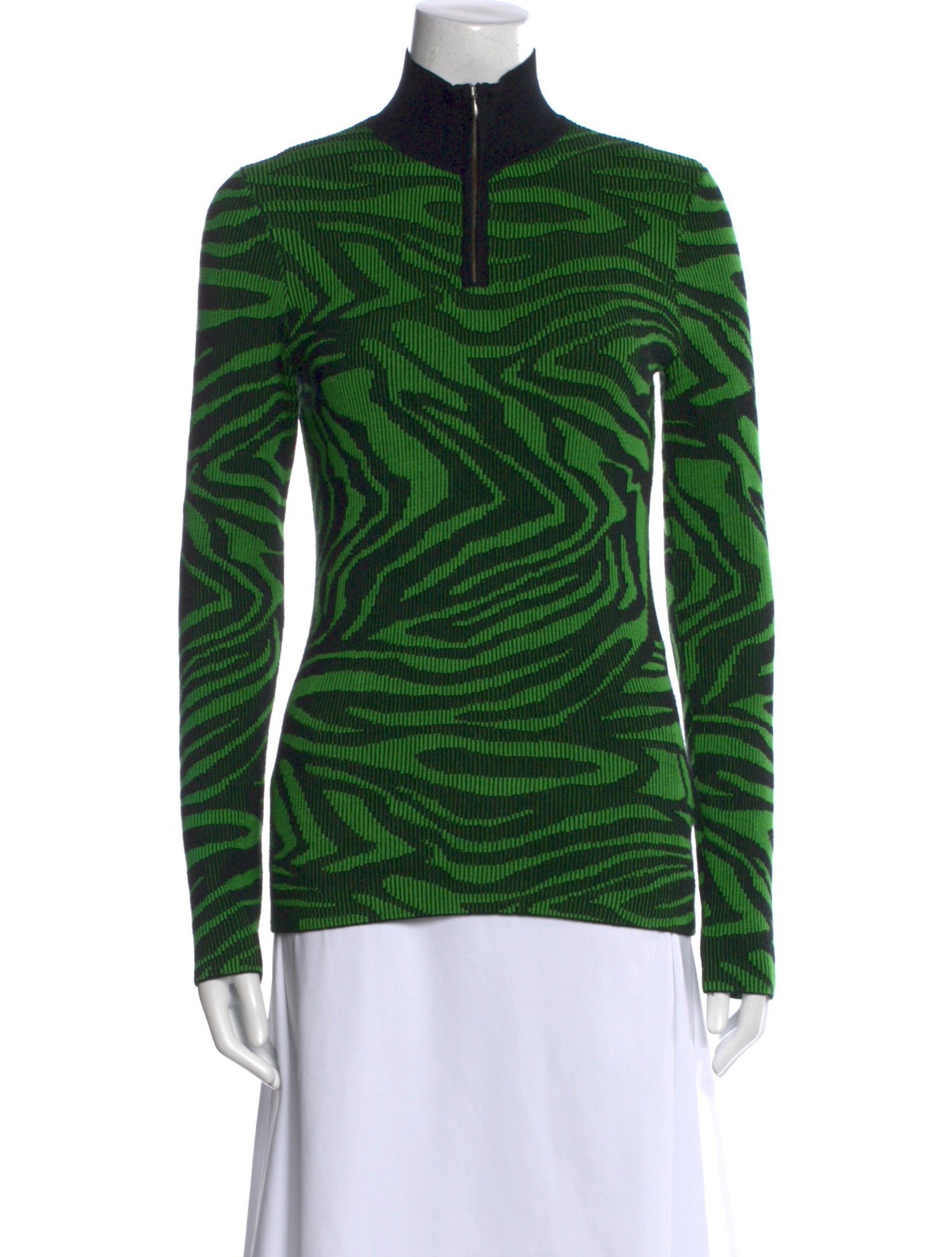 Stine Goya Animal Print Mock Neck Sweatshirt