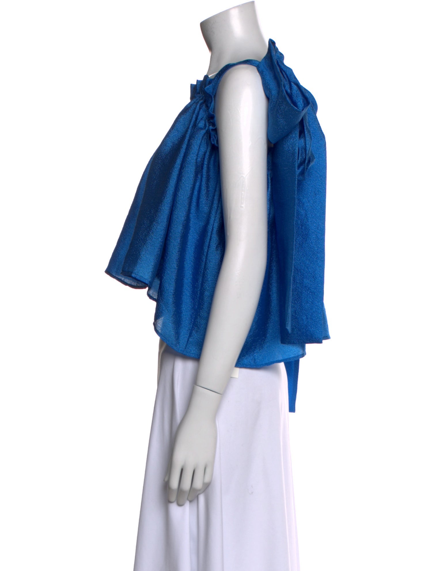 Stine Goya Square Neckline Short Sleeve Crop Top