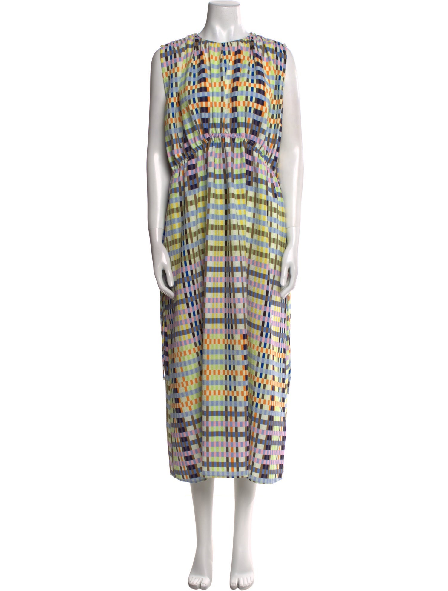 Stine Goya Plaid Print Midi Length Dress