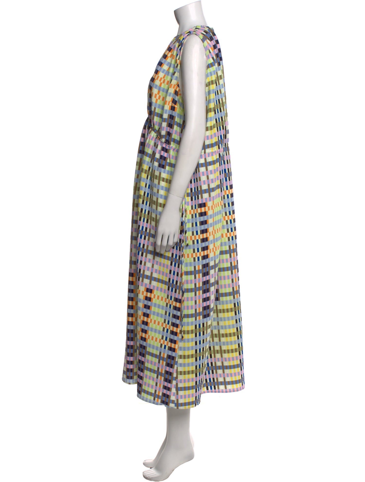 Stine Goya Plaid Print Midi Length Dress