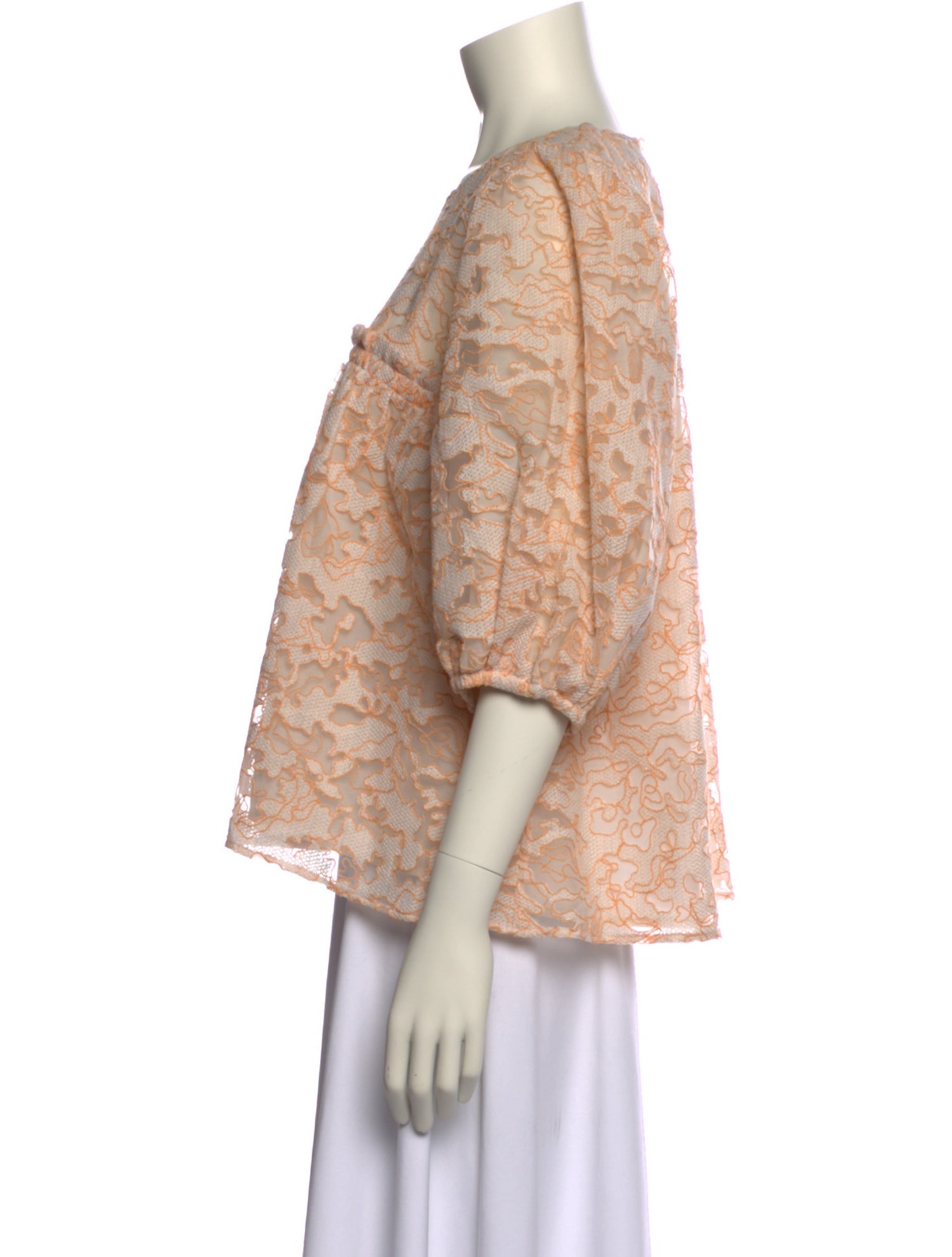 Stine Goya Lace Pattern Bateau Neckline Blouse w/ Tags