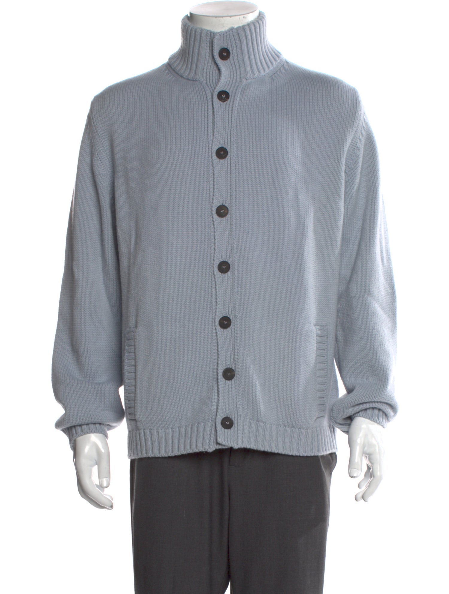 04651/ A Trip In A Bag Cashmere Mock Neck Cardigan