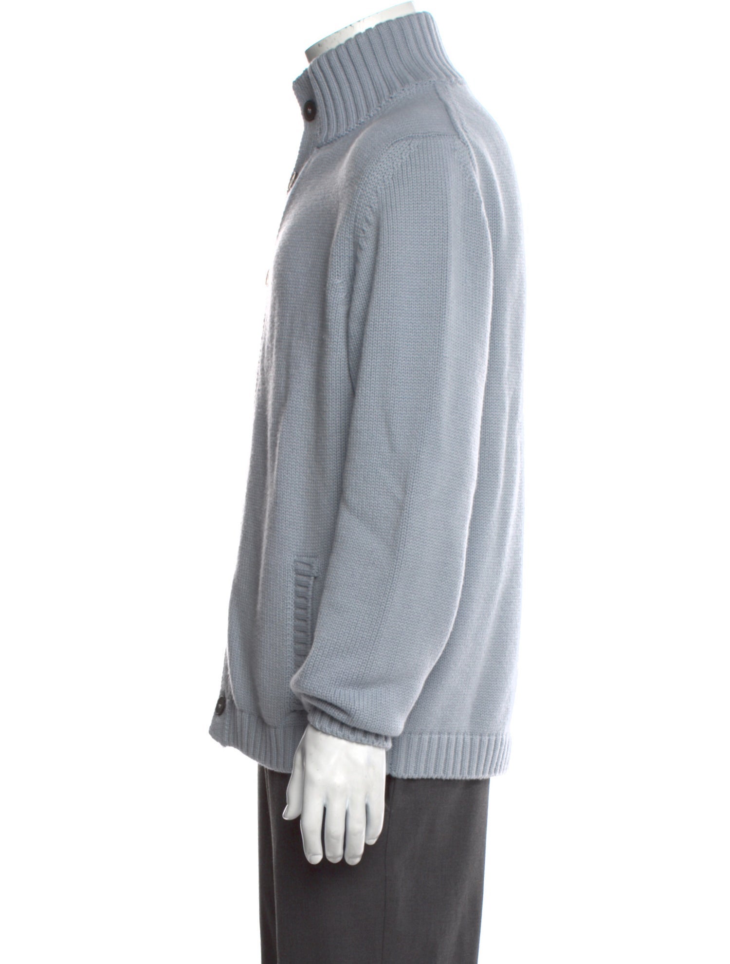 04651/ A Trip In A Bag Cashmere Mock Neck Cardigan