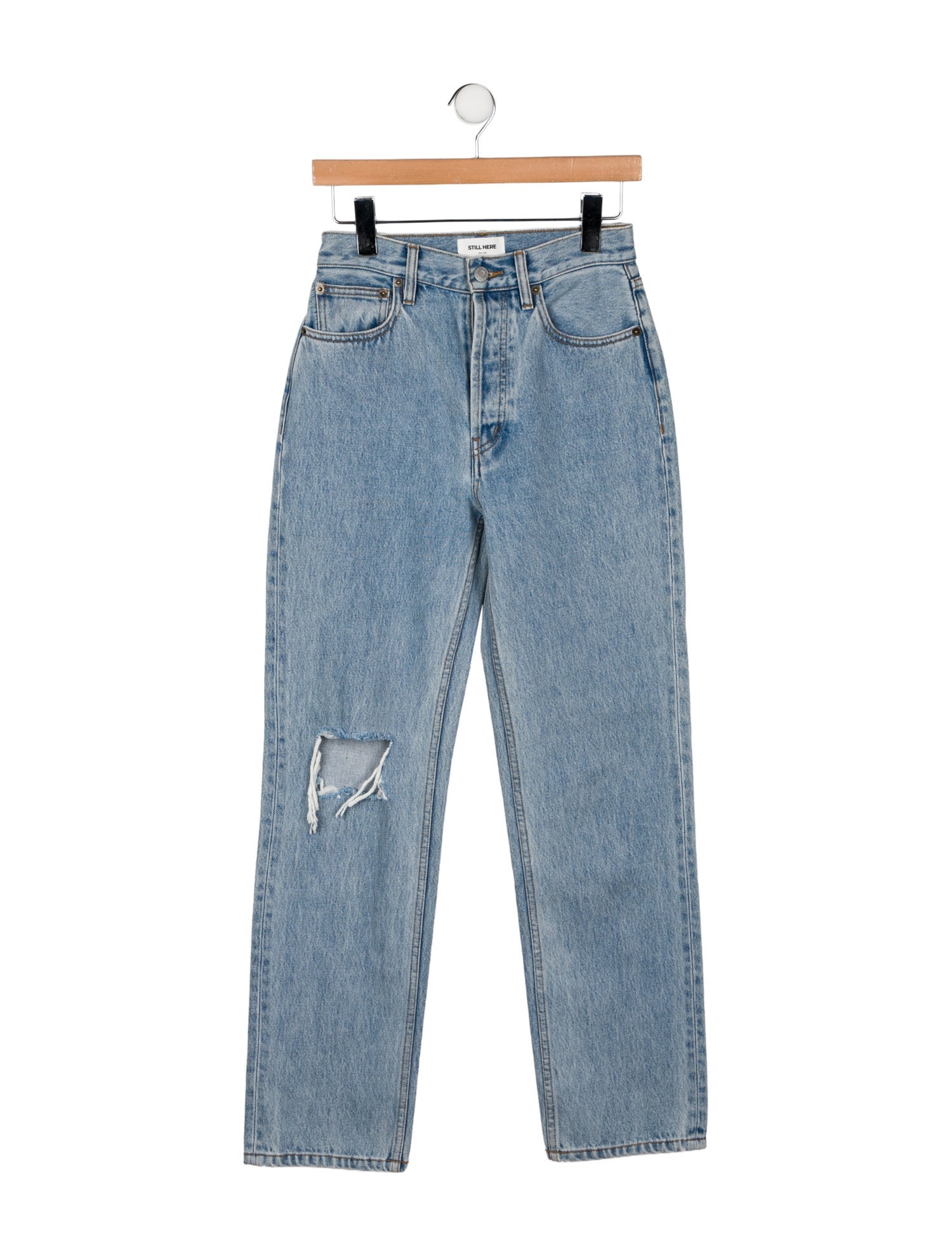 Still Here High-Rise Straight Leg Jeans