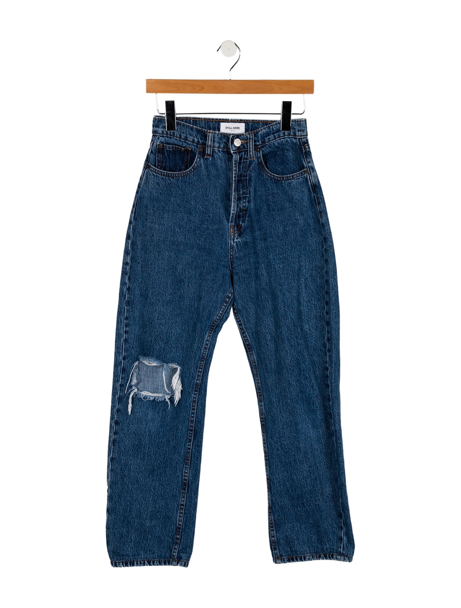 Still Here High-Rise Straight Leg Jeans