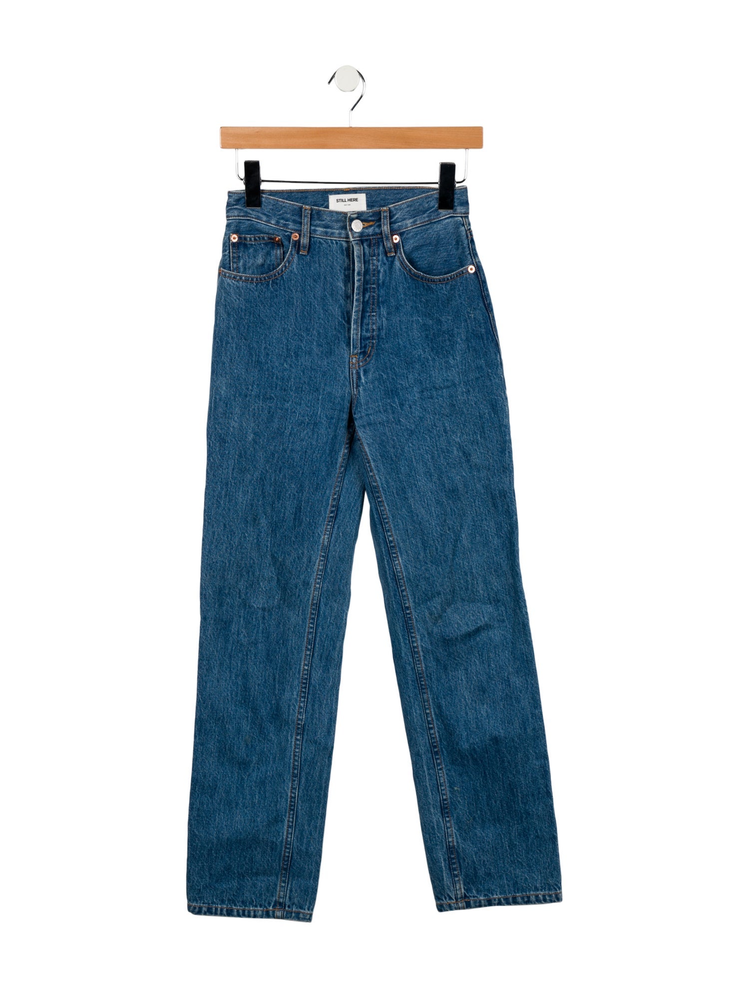 Still Here High-Rise Straight Leg Jeans