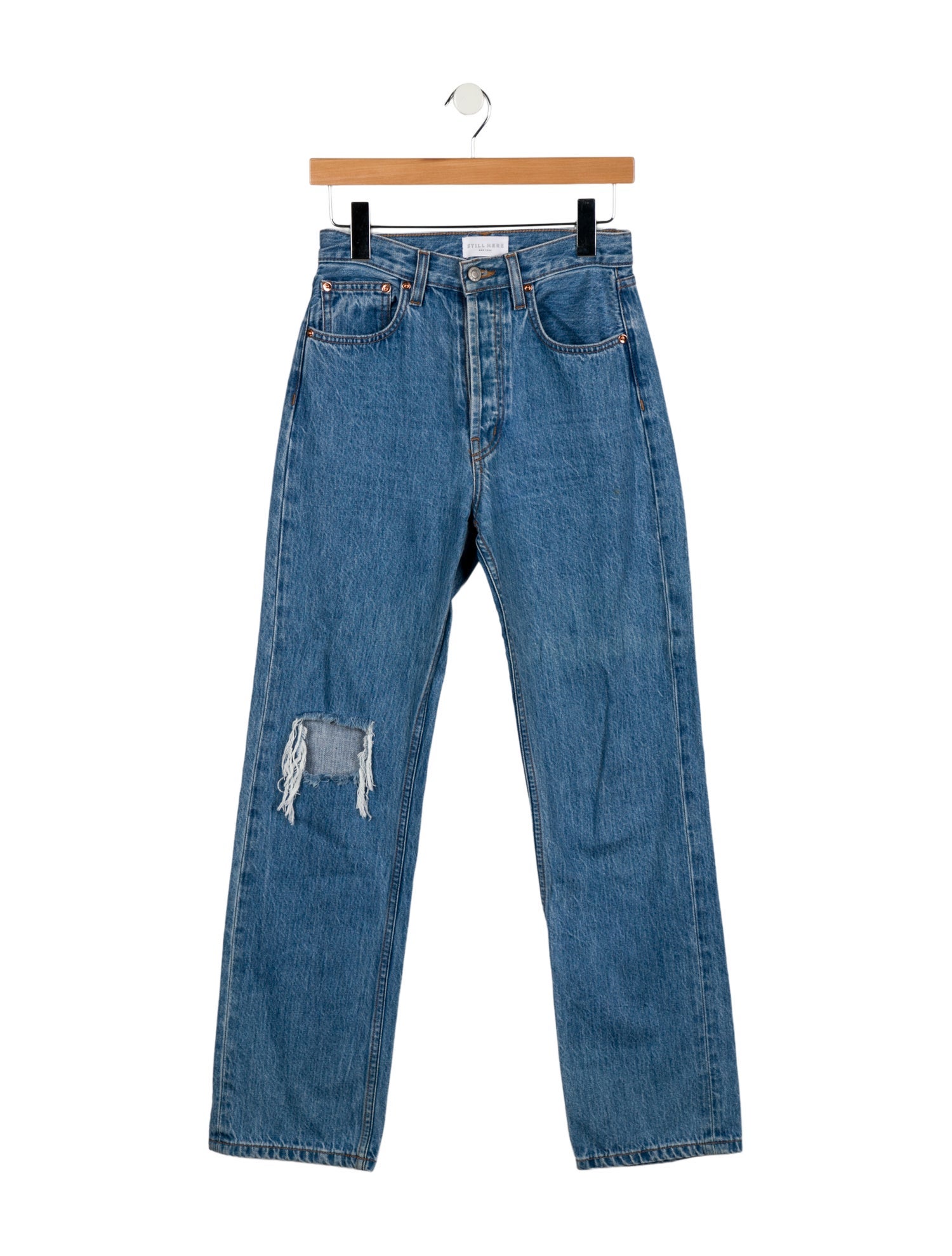 Still Here Mid-Rise Straight Leg Jeans