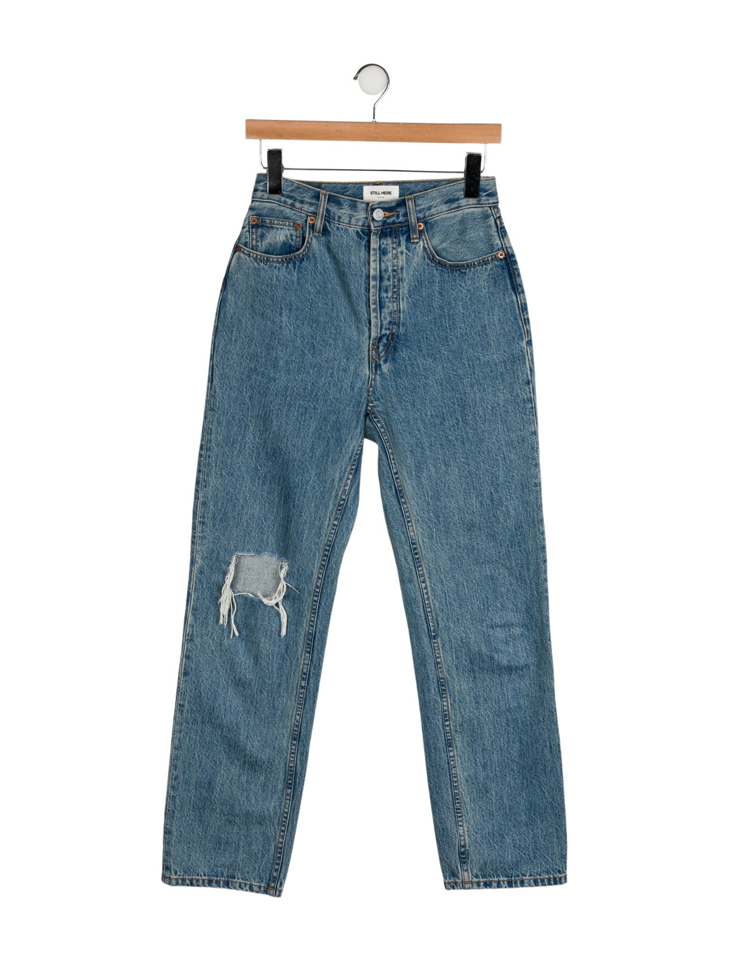 Still Here High-Rise Straight Leg Jeans