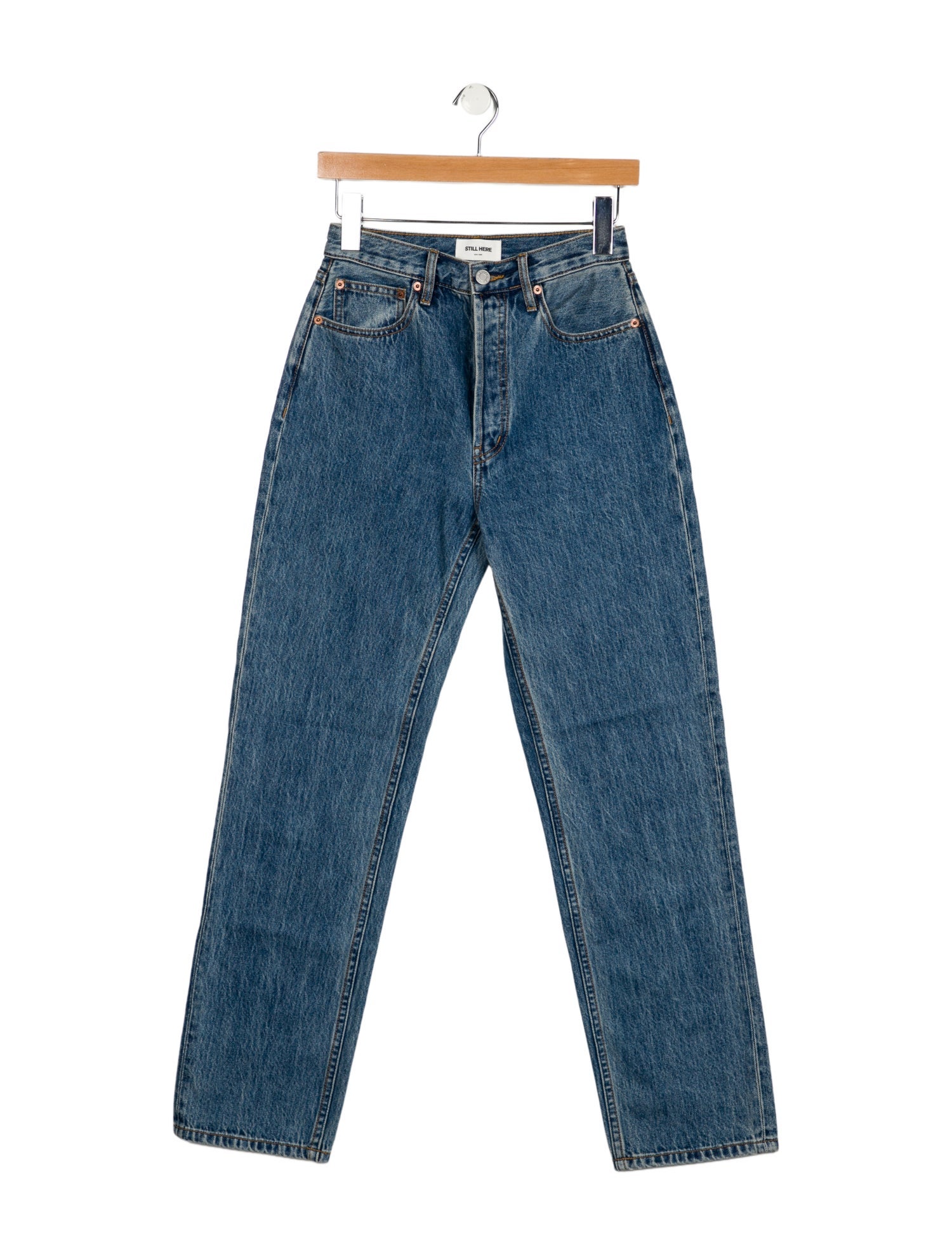 Still Here High-Rise Straight Leg Jeans