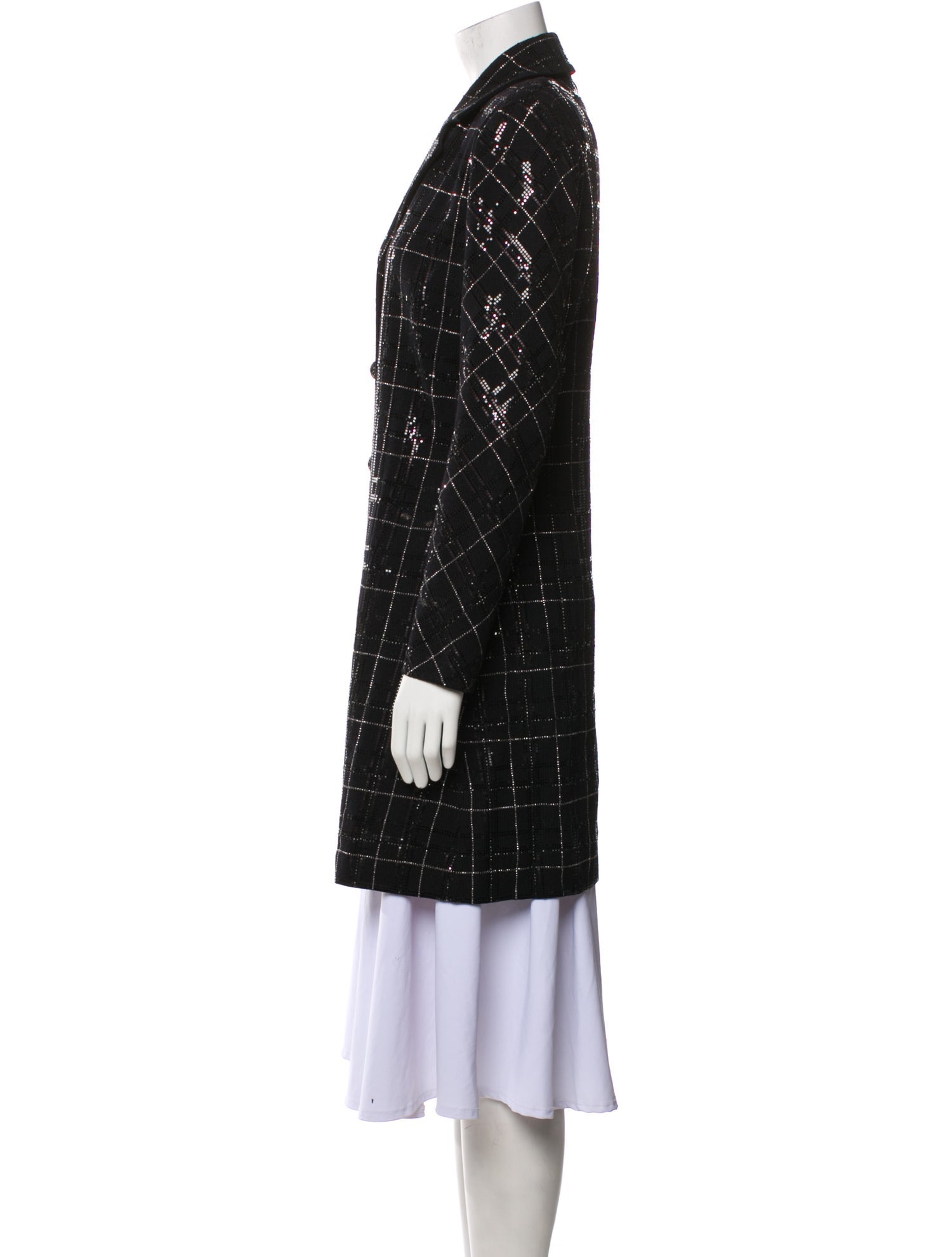 St. John Couture Plaid Print Coat