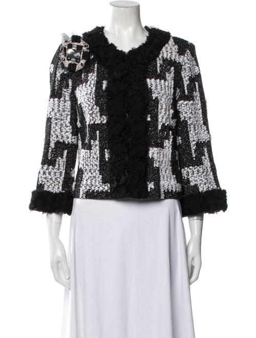 St. John Couture Wool Printed Evening Jacket