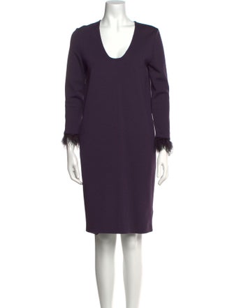 St. John Couture Wool Knee-Length Dress