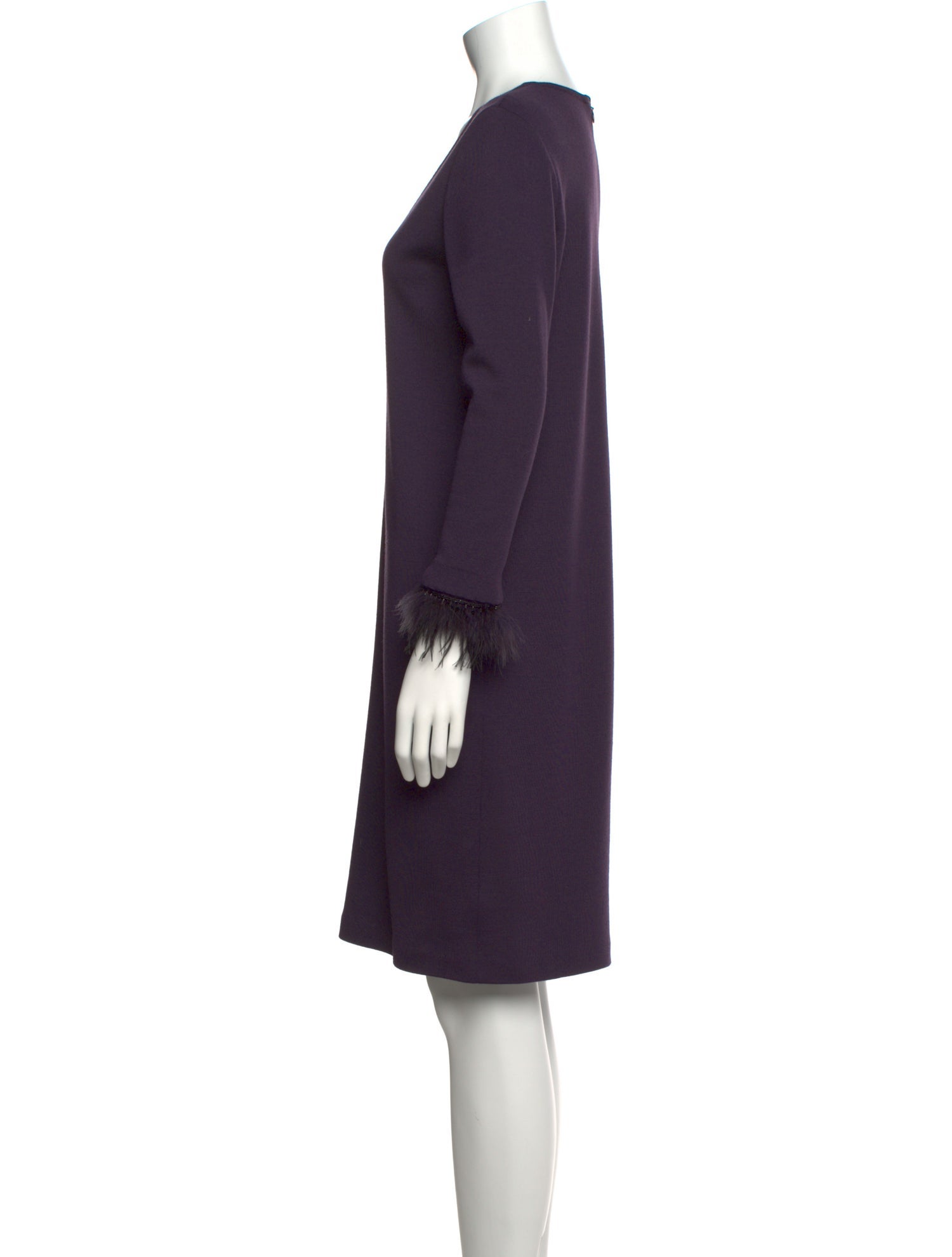 St. John Couture Wool Knee-Length Dress