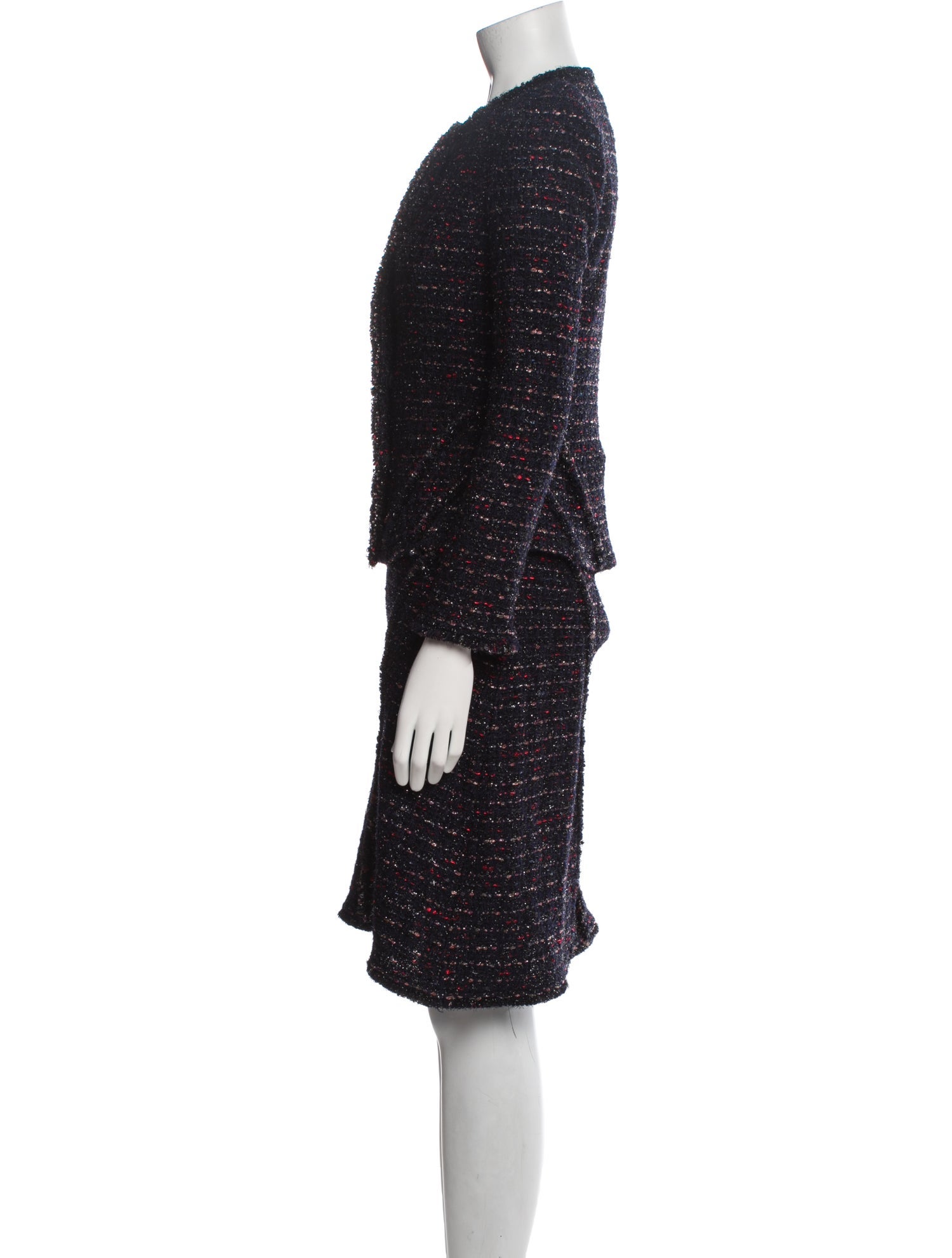 St. John Couture Tweed Pattern Skirt Set