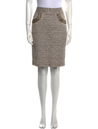 St. John Couture Wool Knee-Length Skirt