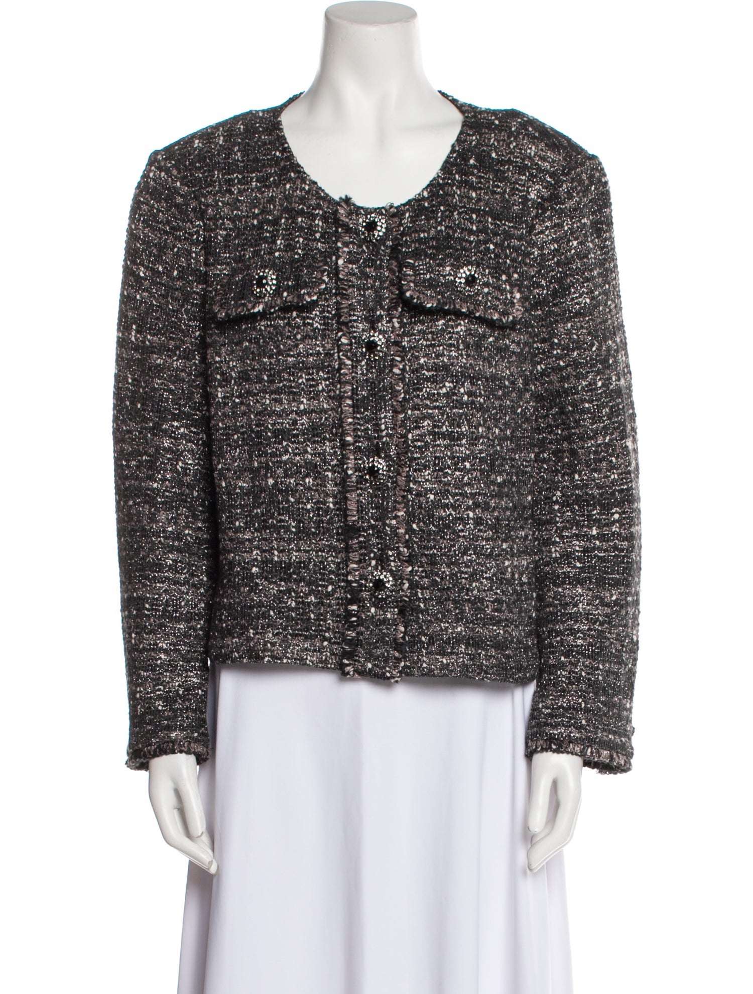 St. John Couture Wool Tweed Pattern Evening Jacket