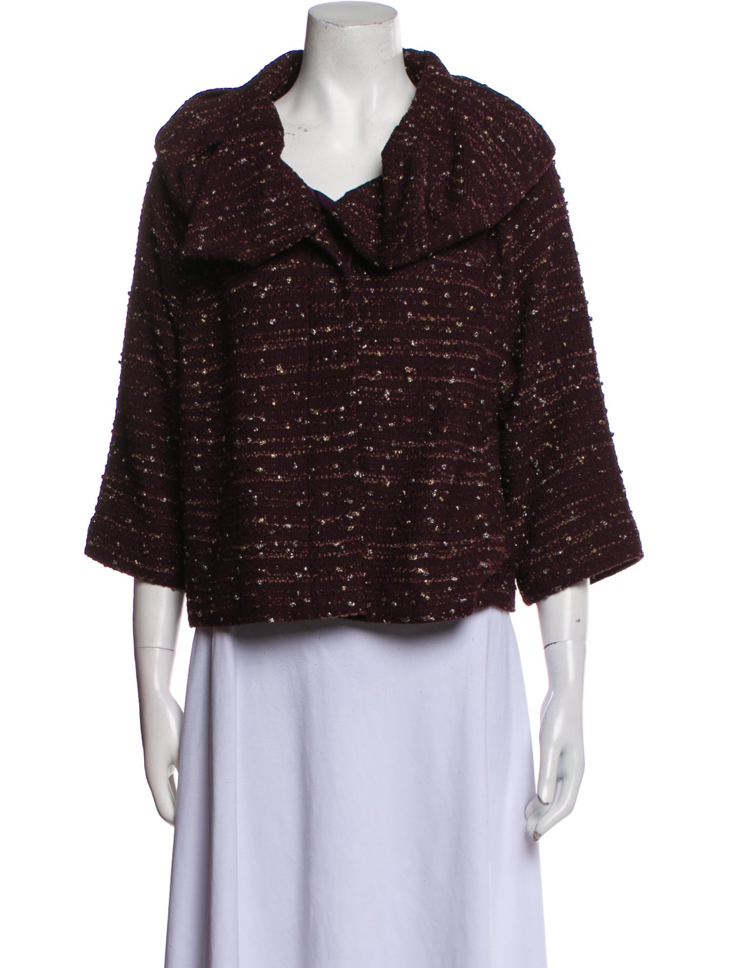 St. John Couture Wool Tweed Pattern Evening Jacket