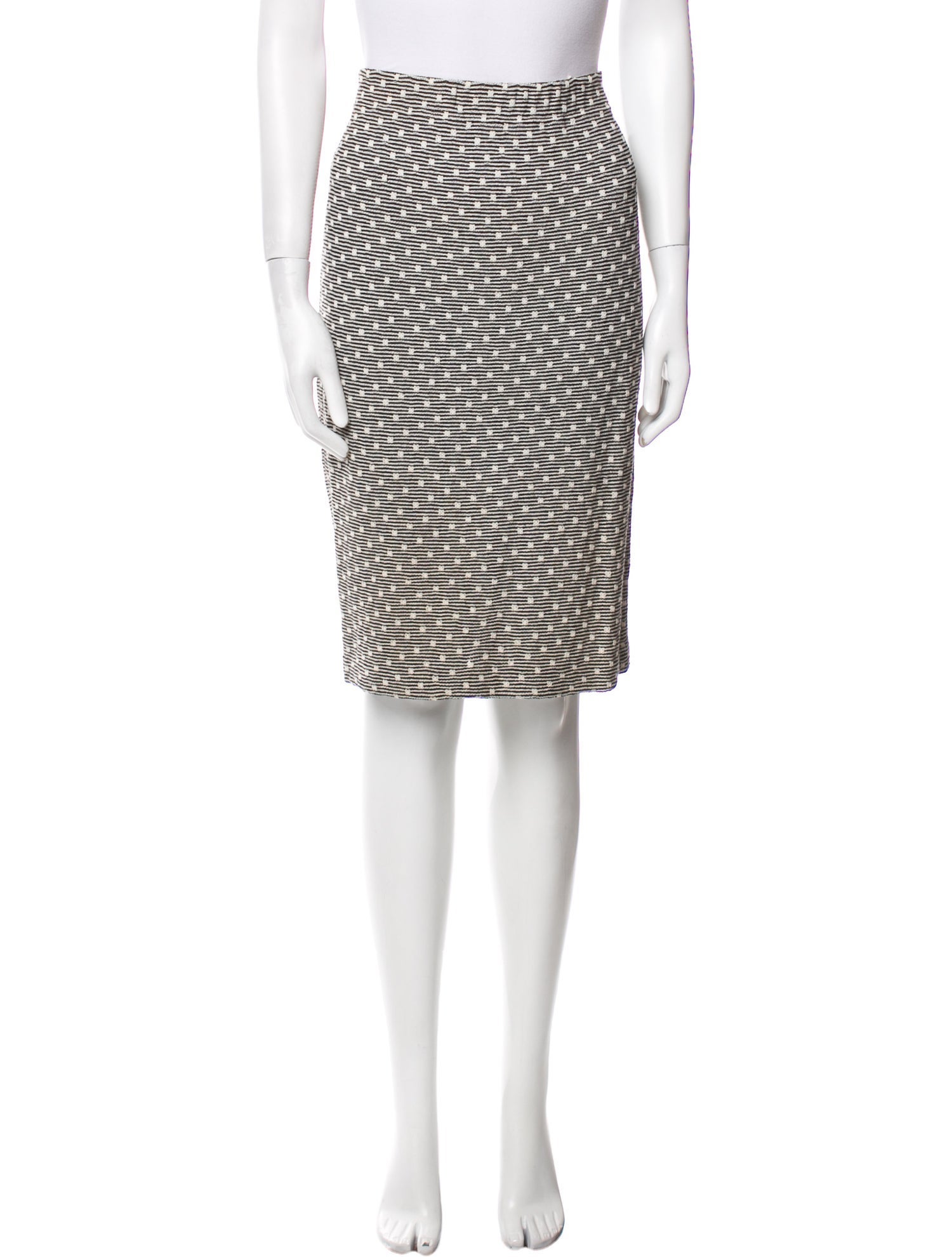 St. John Couture Striped Knee-Length Skirt