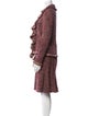 St. John Couture Tweed Pattern Ruffle Embellishment Skirt Suit