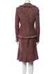 St. John Couture Tweed Pattern Ruffle Embellishment Skirt Suit