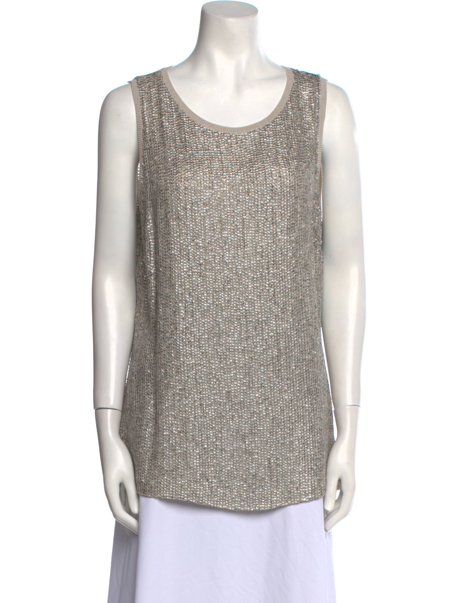 St. John Couture Silk Scoop Neck Top